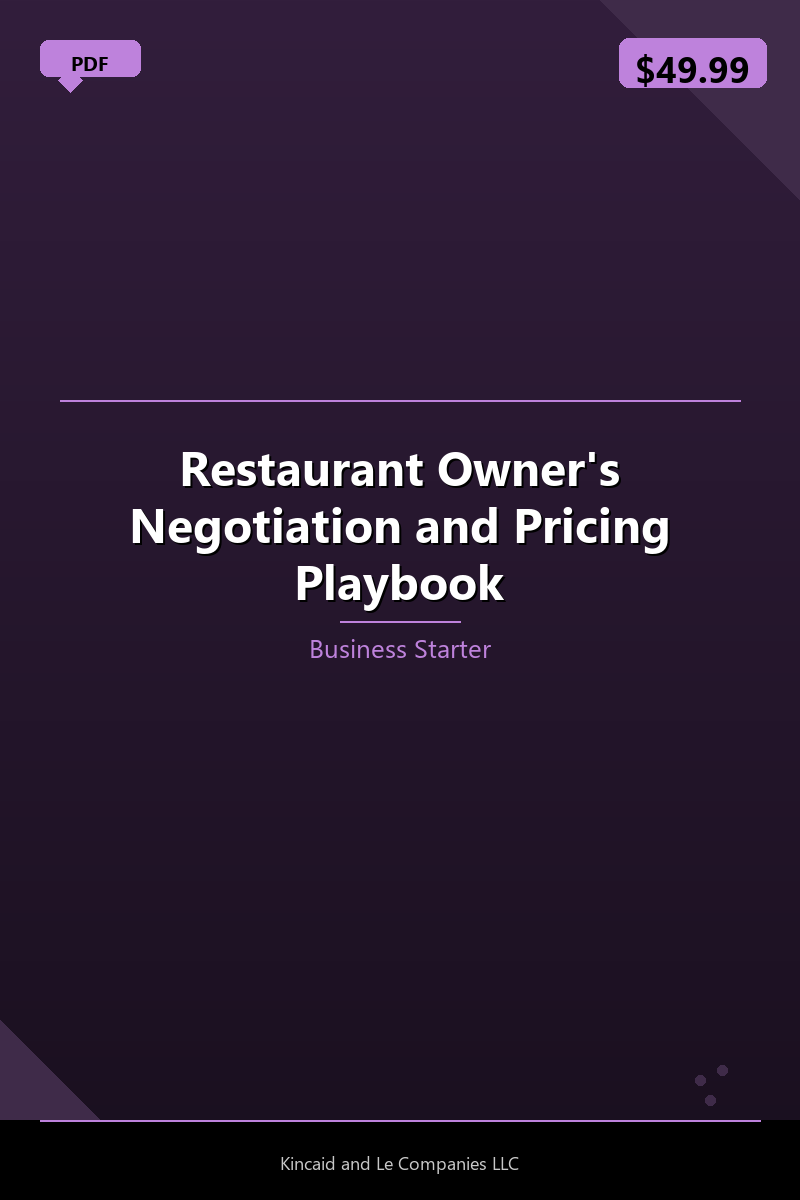 Restaurant Owner's Negotiation and Pricing Playbook