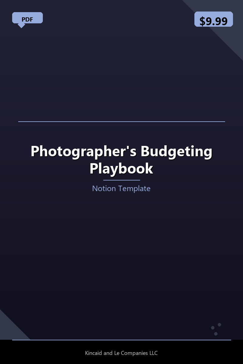 Photographer's Budgeting Playbook