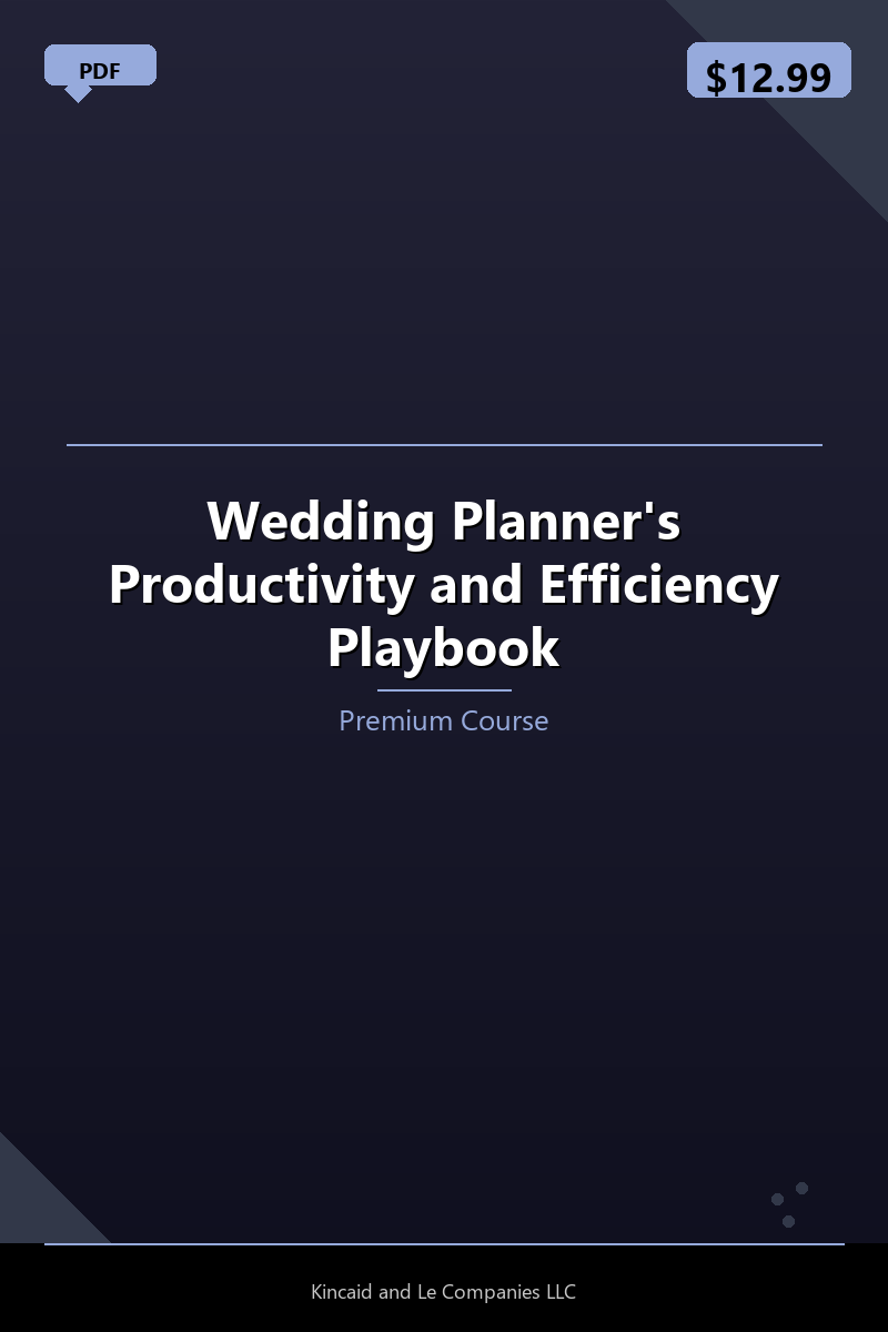 Wedding Planner's Productivity and Efficiency Playbook