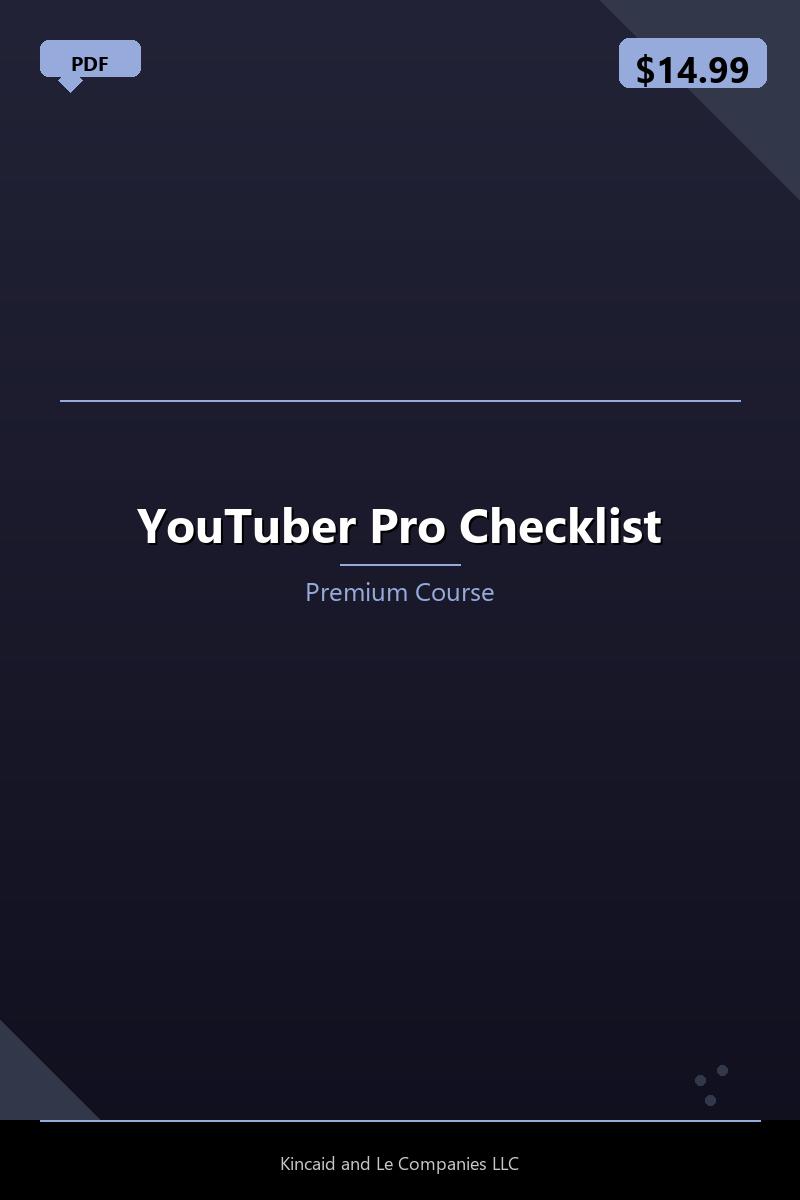 YouTuber Pro Checklist
