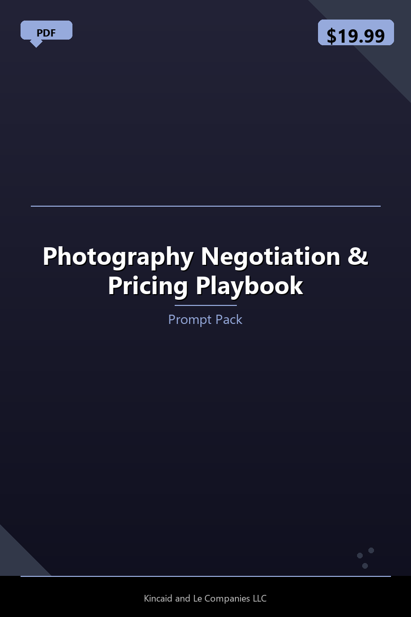 Photography Negotiation & Pricing Playbook