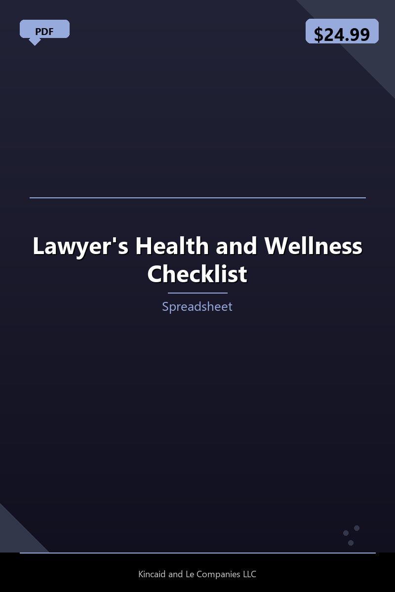 Lawyer's Health and Wellness Checklist