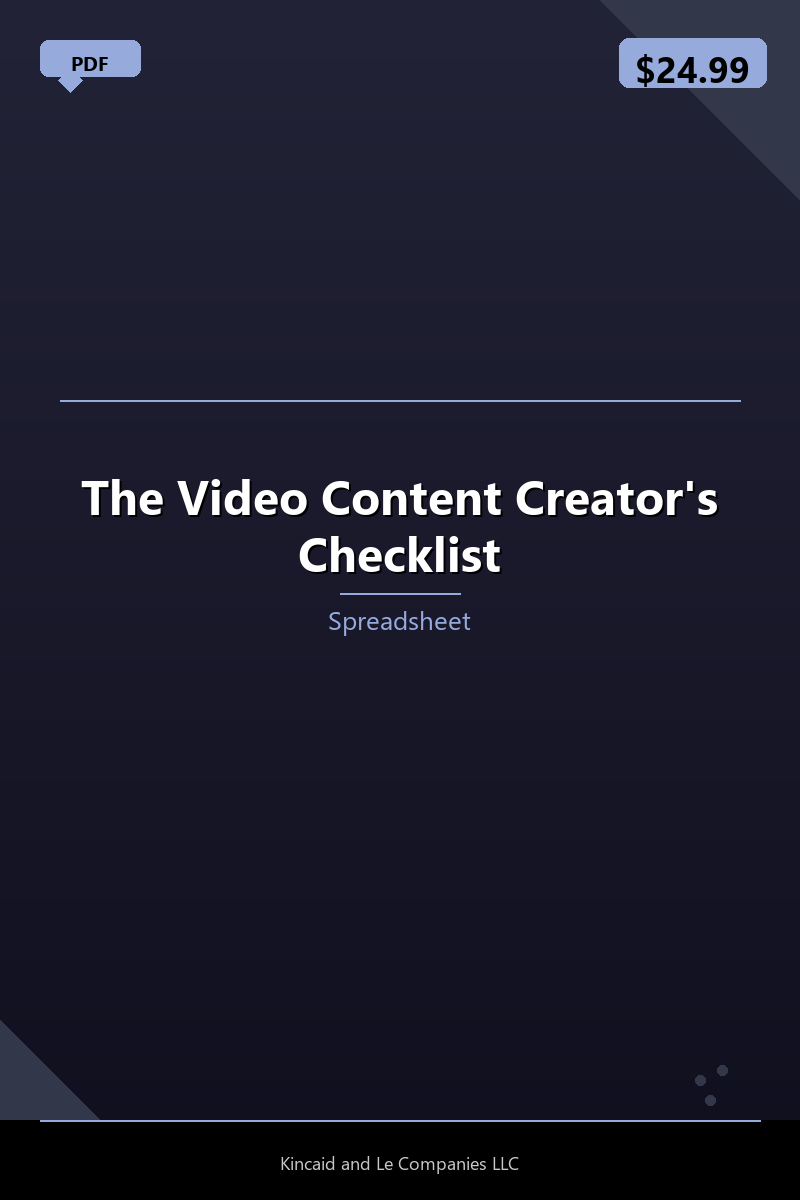The Video Content Creator's Checklist