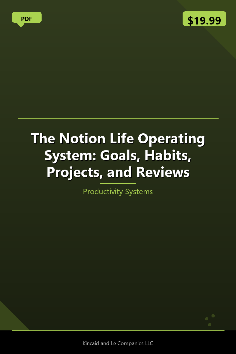 The Notion Life Operating System: Goals, Habits, Projects, and Reviews