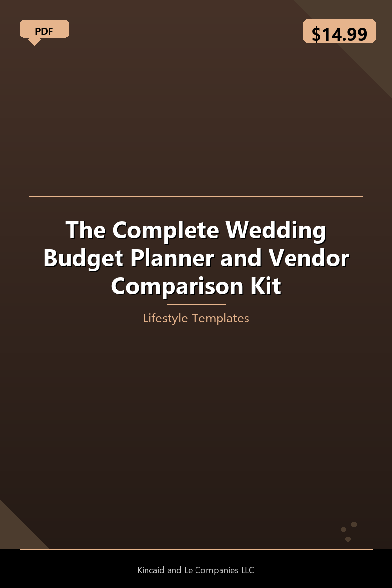 The Complete Wedding Budget Planner and Vendor Comparison Kit